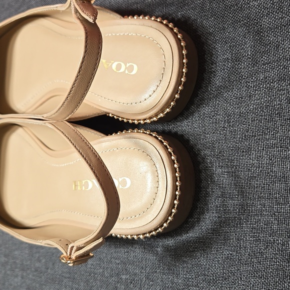 Coach VAE Leather Slingback Studded Flat Skimmers - Picture 4 of 8